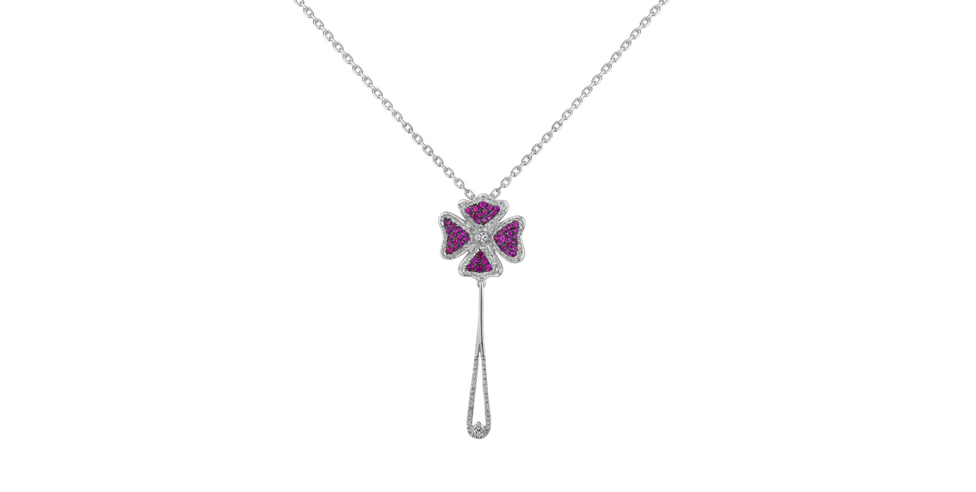 Diamond pendant with Sapphire Rose Princesse