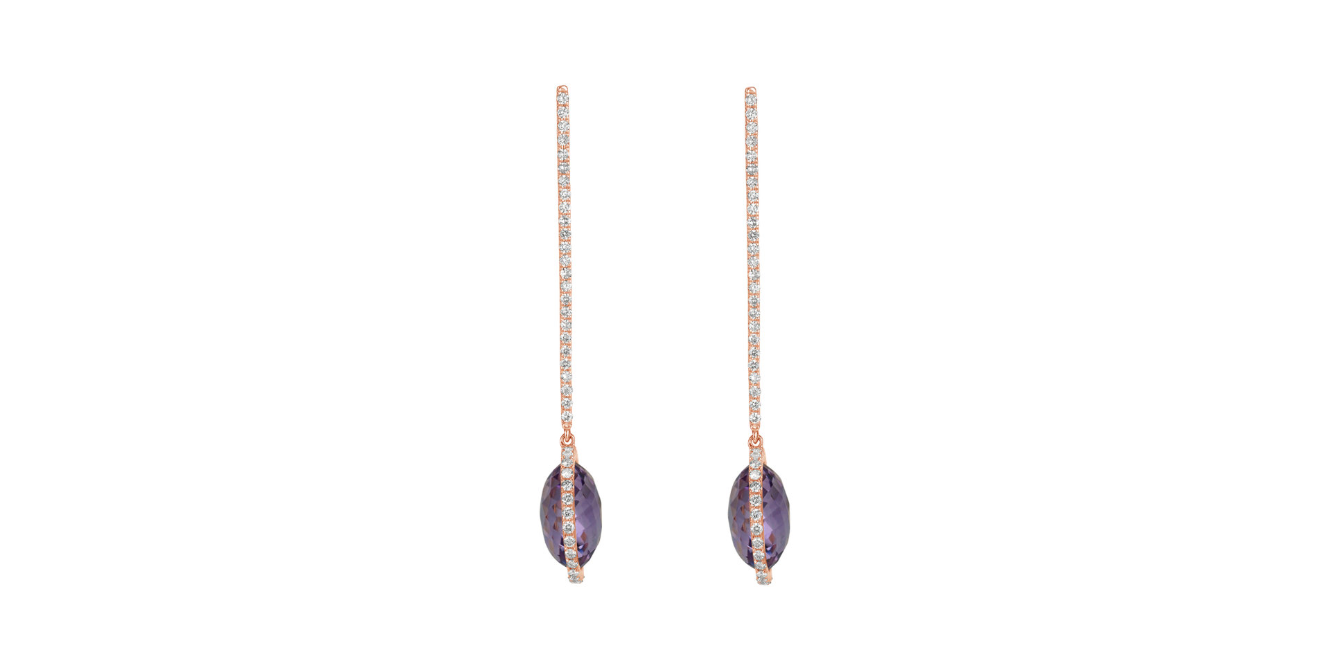Diamond earrings with Amethyst Show Time