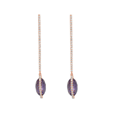 Diamond earrings with Amethyst Show Time