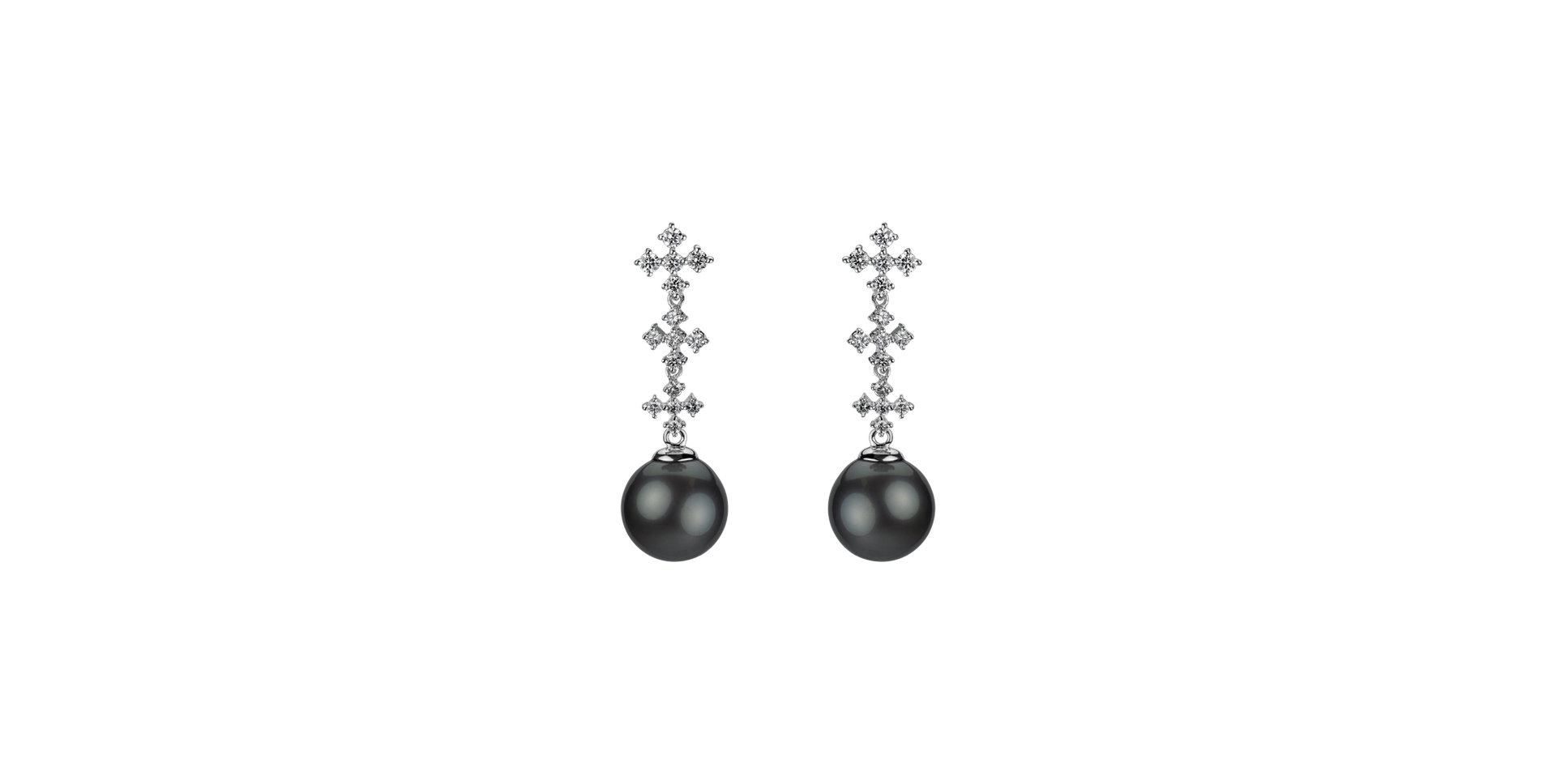 Diamond earrings with Pearl Ocean of Virtue