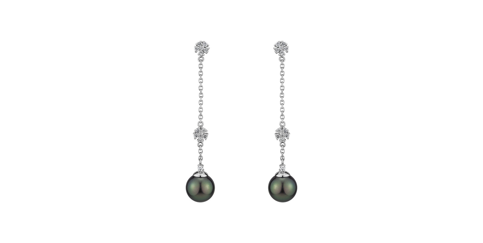 Diamond earrings with Pearl Ocean Tango