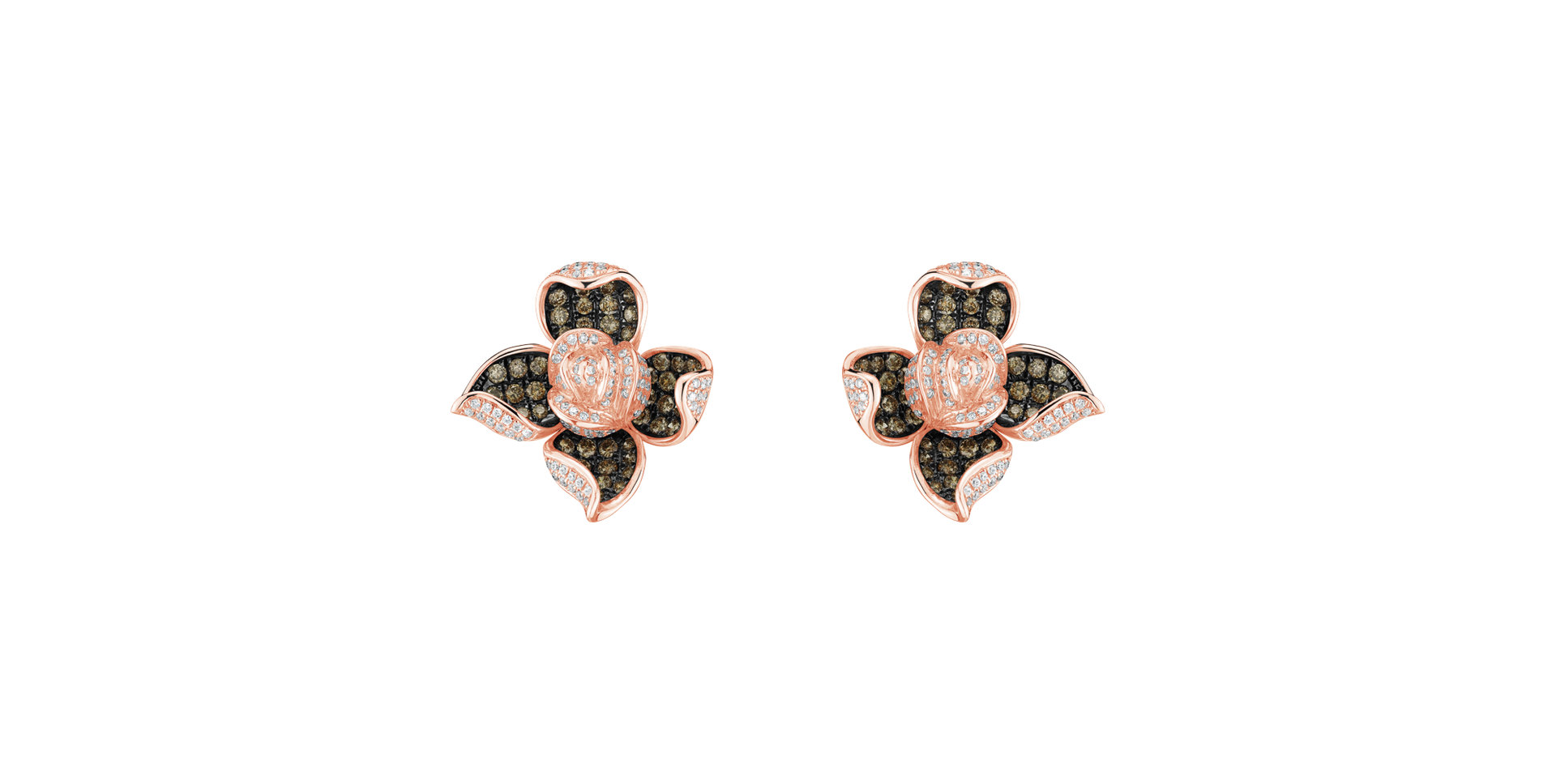 Earrings with brown and white diamonds Luciana