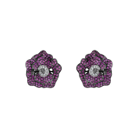 Diamond earrings and Sapphire Camelia