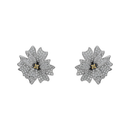 Earrings with brown diamonds Celestial Rose