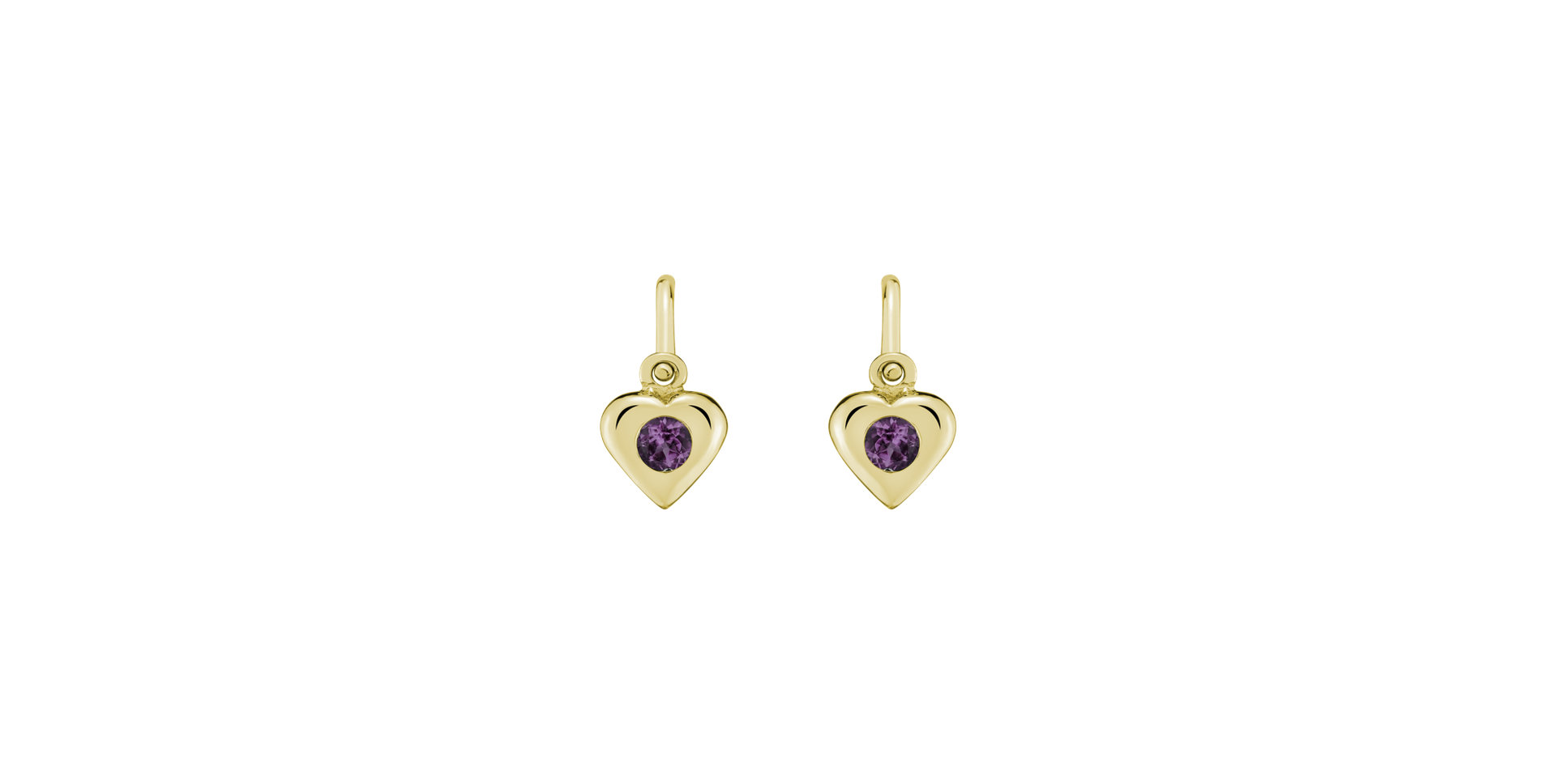 Children's earrings with Amethyst Eternal Love