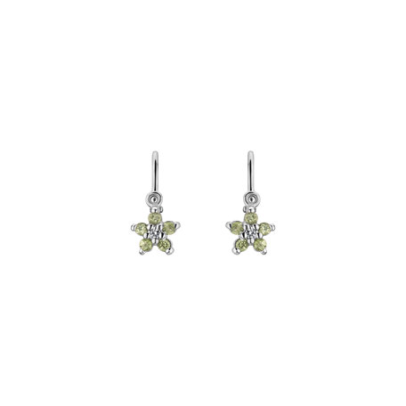 Diamond earrings and Peridot Lovely