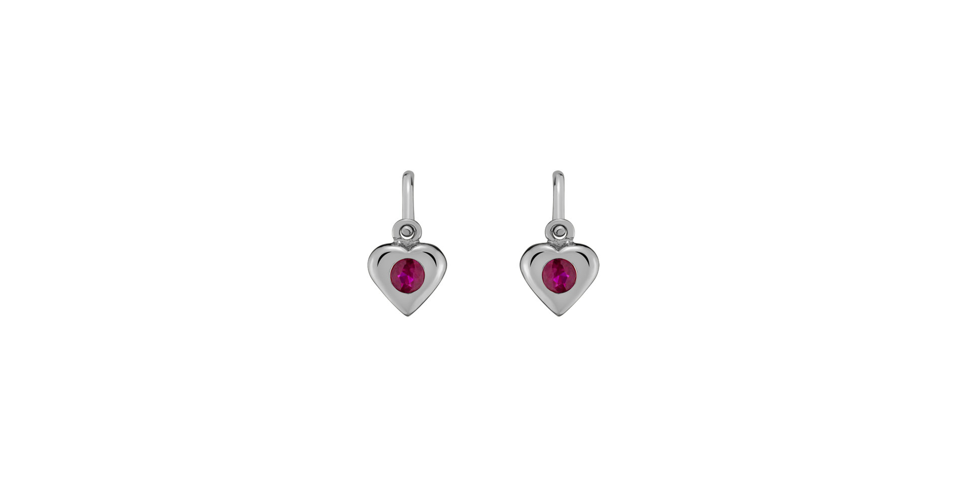 Children's earrings with Ruby Eternal Love