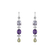 Diamond earrings, Amethyst and Quartz Sirène5