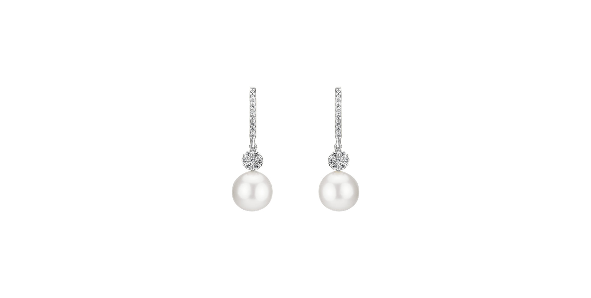 Diamond earrings with Pearl Sea Glory