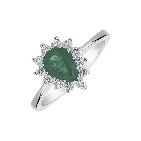 Diamond ring with Emerald Selena