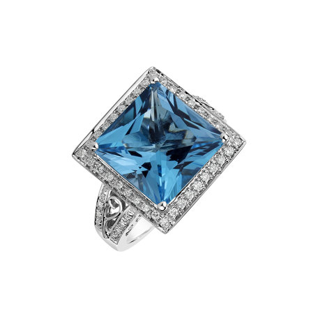 Diamond ring with Topaz Anastasia Dream