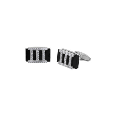 Diamond cufflinks with Onyx Cornel