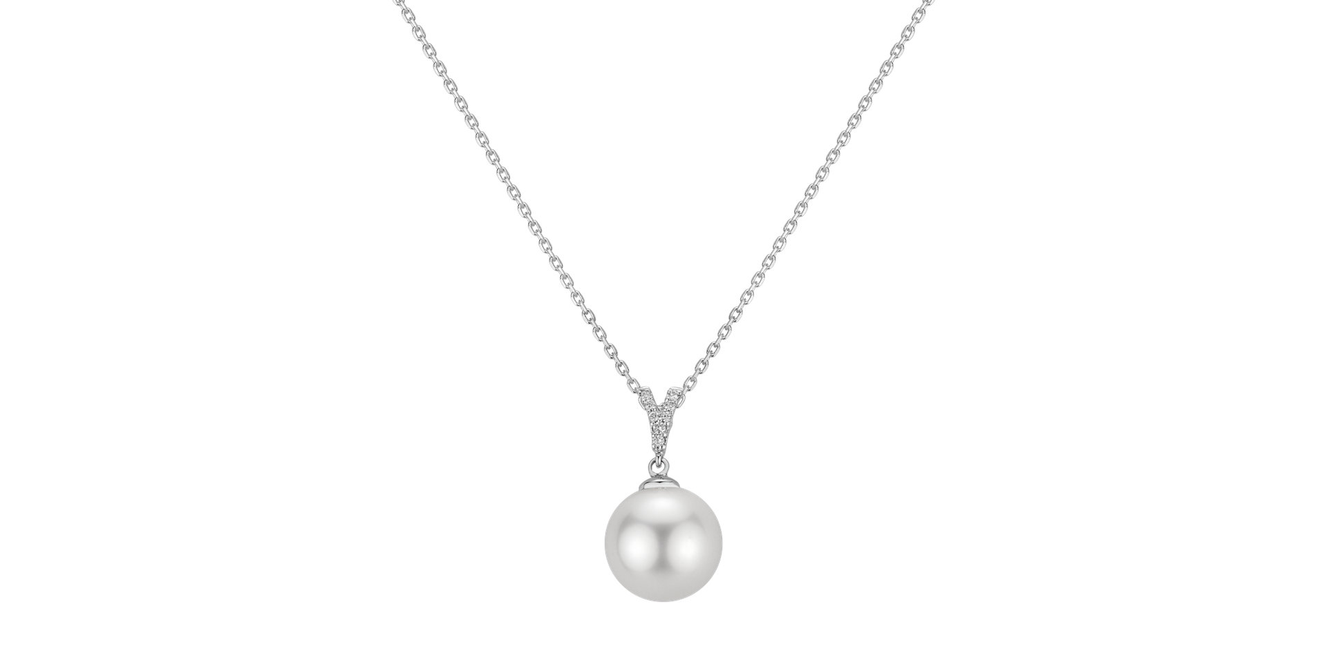 Diamond pendant with Pearl Naoki