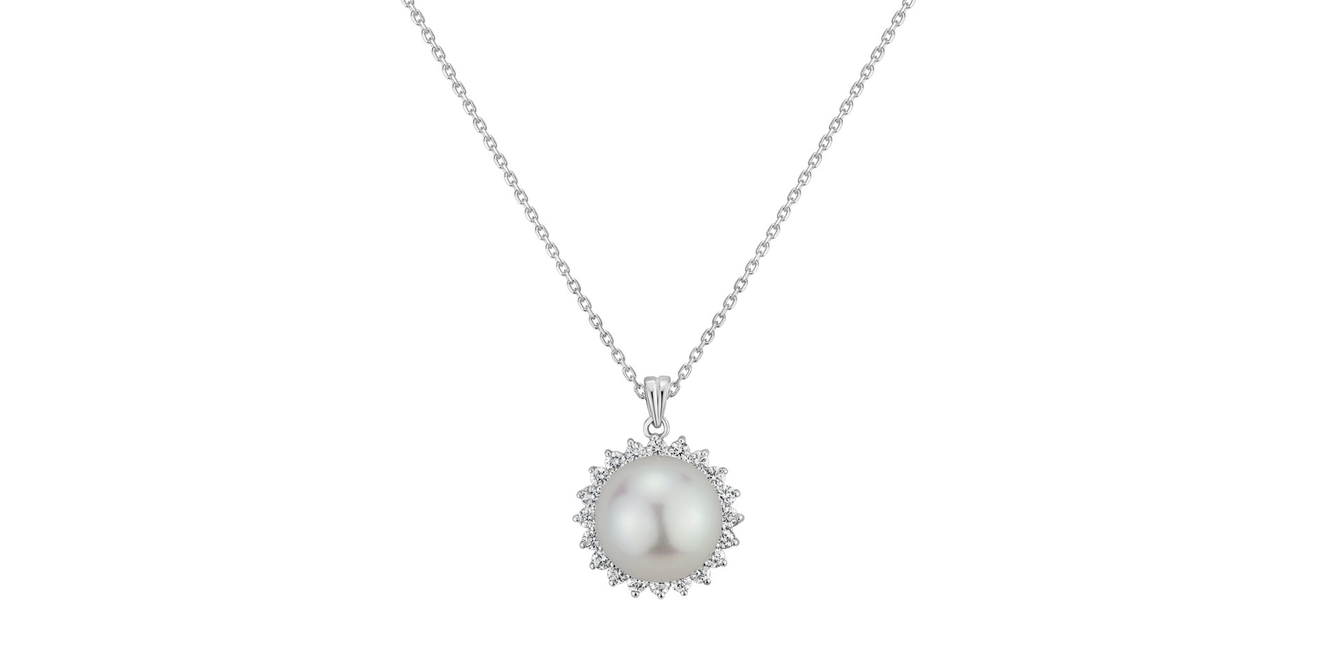 Diamond pendant with Pearl Auris