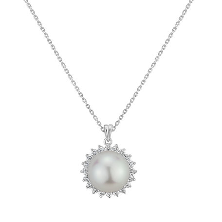 Diamond pendant with Pearl Auris
