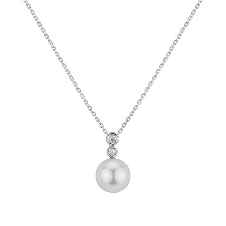 Diamond pendant with Pearl Isabelle