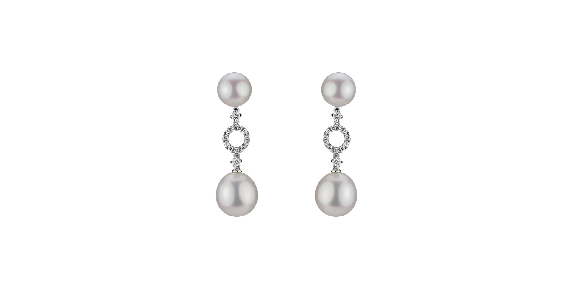 Diamond earrings with Pearl Zarina Pearls