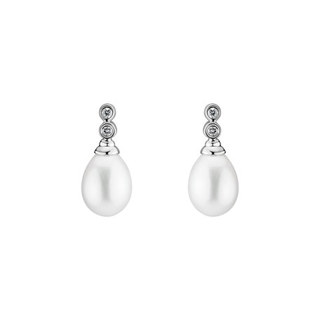 Diamond earrings with Pearl Marine Wonder