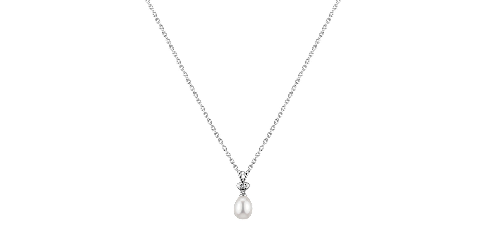Diamond pendant with Pearl Gentle Ocean