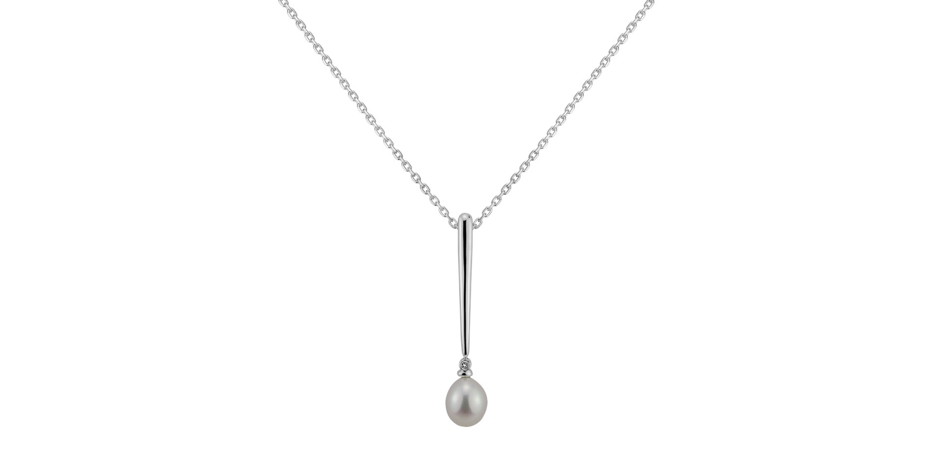 Diamond pendant with Pearl Sea Drop