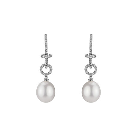 Diamond earrings with Pearl Underwater Teresa