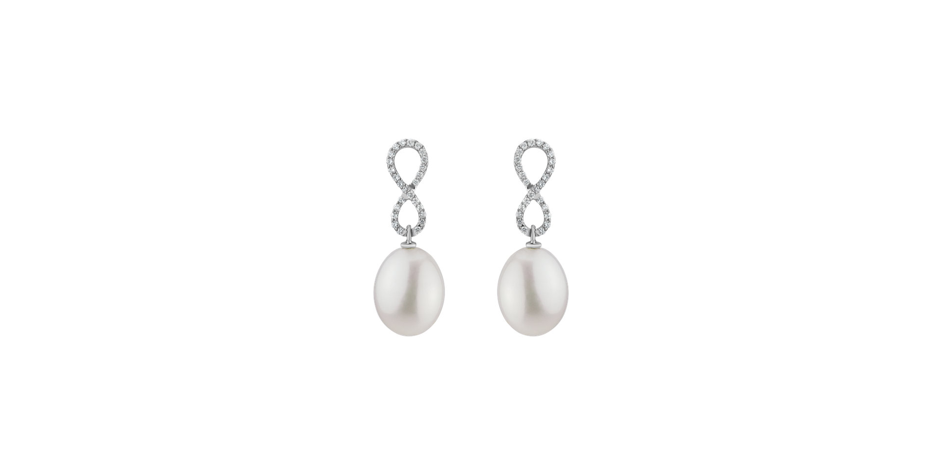 Diamond earrings with Pearl Endless Journey