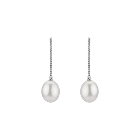 Diamond earrings with Pearl Underwater Sierra