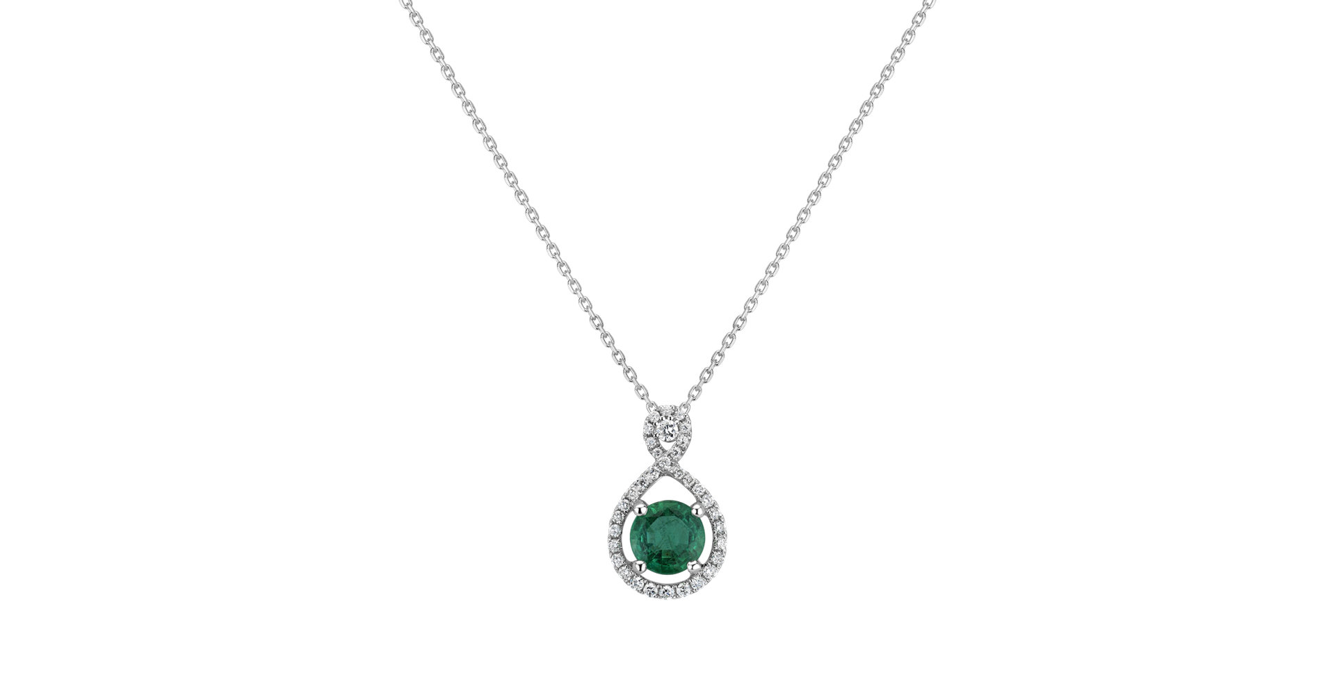 Diamond pendant with Emerald Cedric