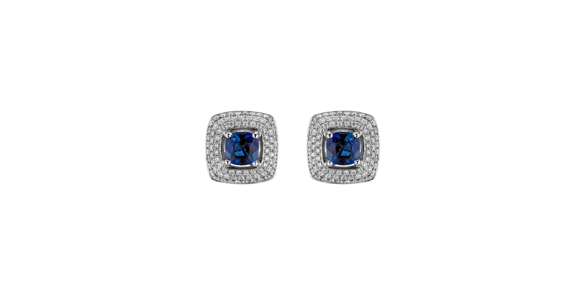Diamond earrings with Sapphire Nostalgia Queen