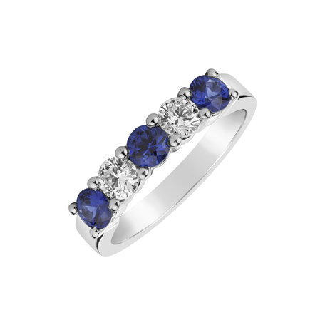 Diamond ring with Sapphire Eternal Delight