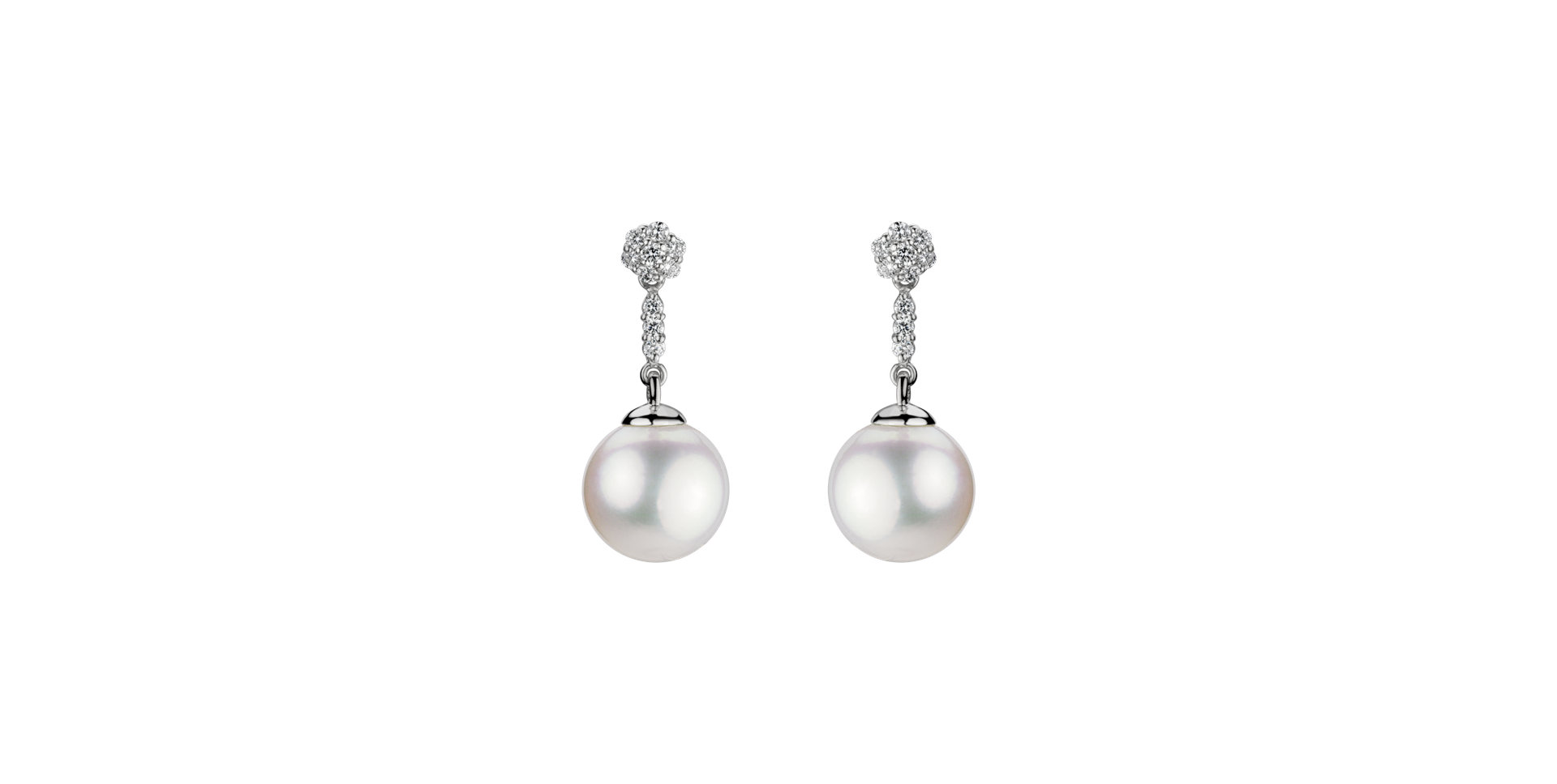 Diamond earrings with Pearl Coastal Beauty