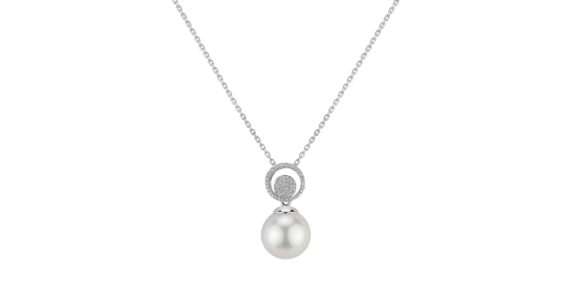 Diamond pendant with Pearl Harmonious Sea