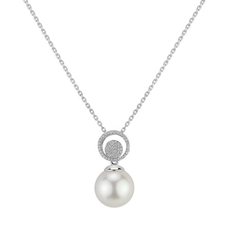 Diamond pendant with Pearl Harmonious Sea