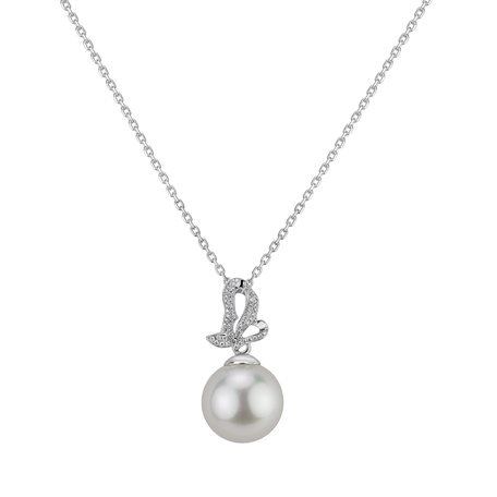 Diamond pendant with Pearl Stunning Shore