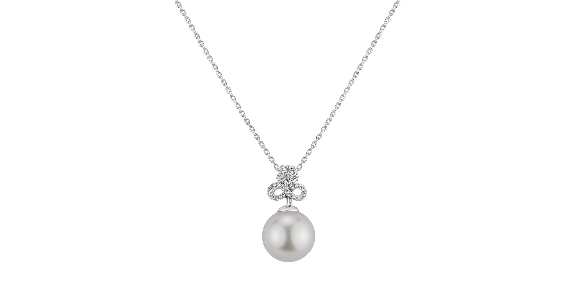 Diamond pendant with Pearl Graceful Queen
