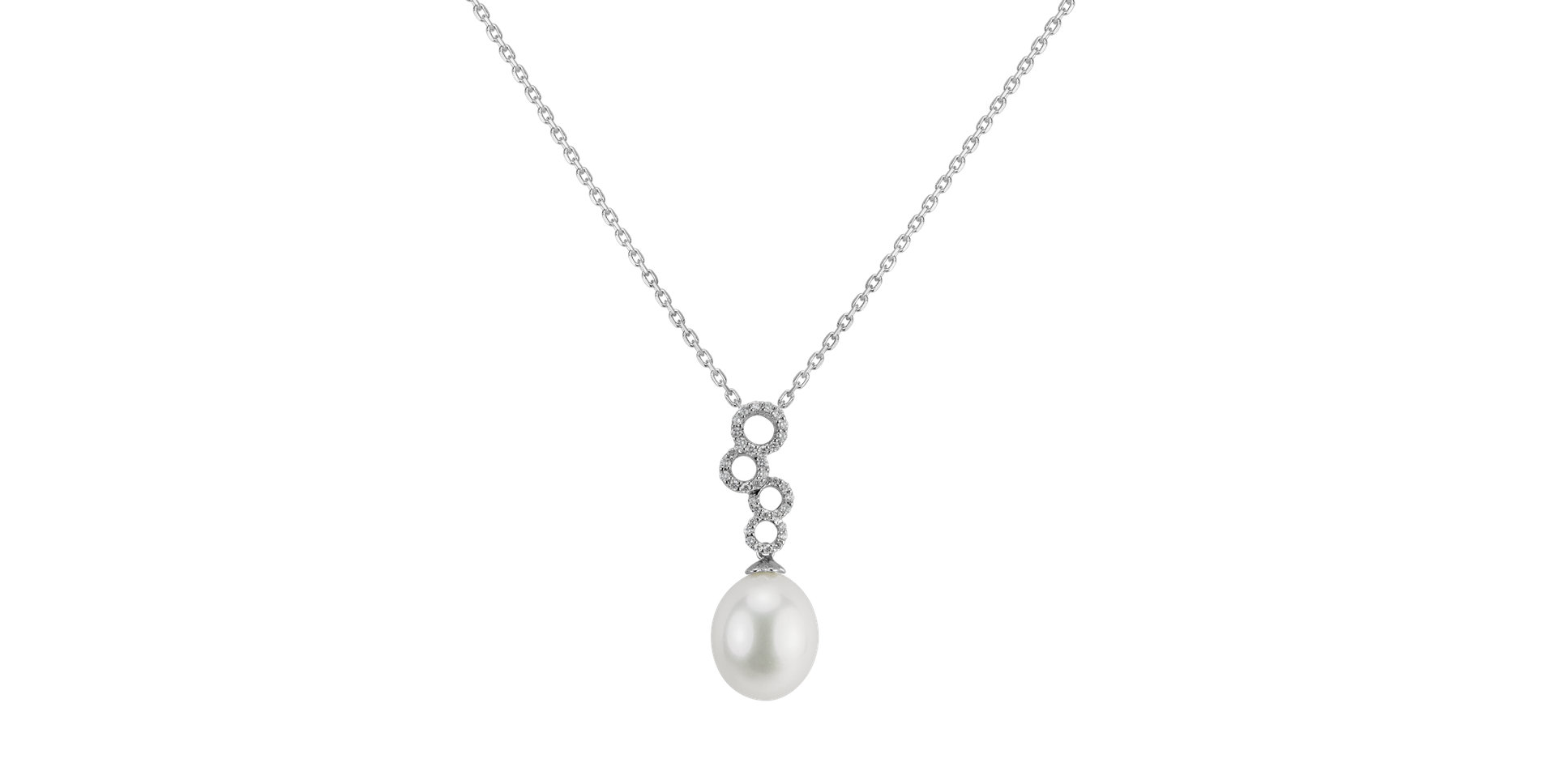 Diamond pendant with Pearl Endless Shore