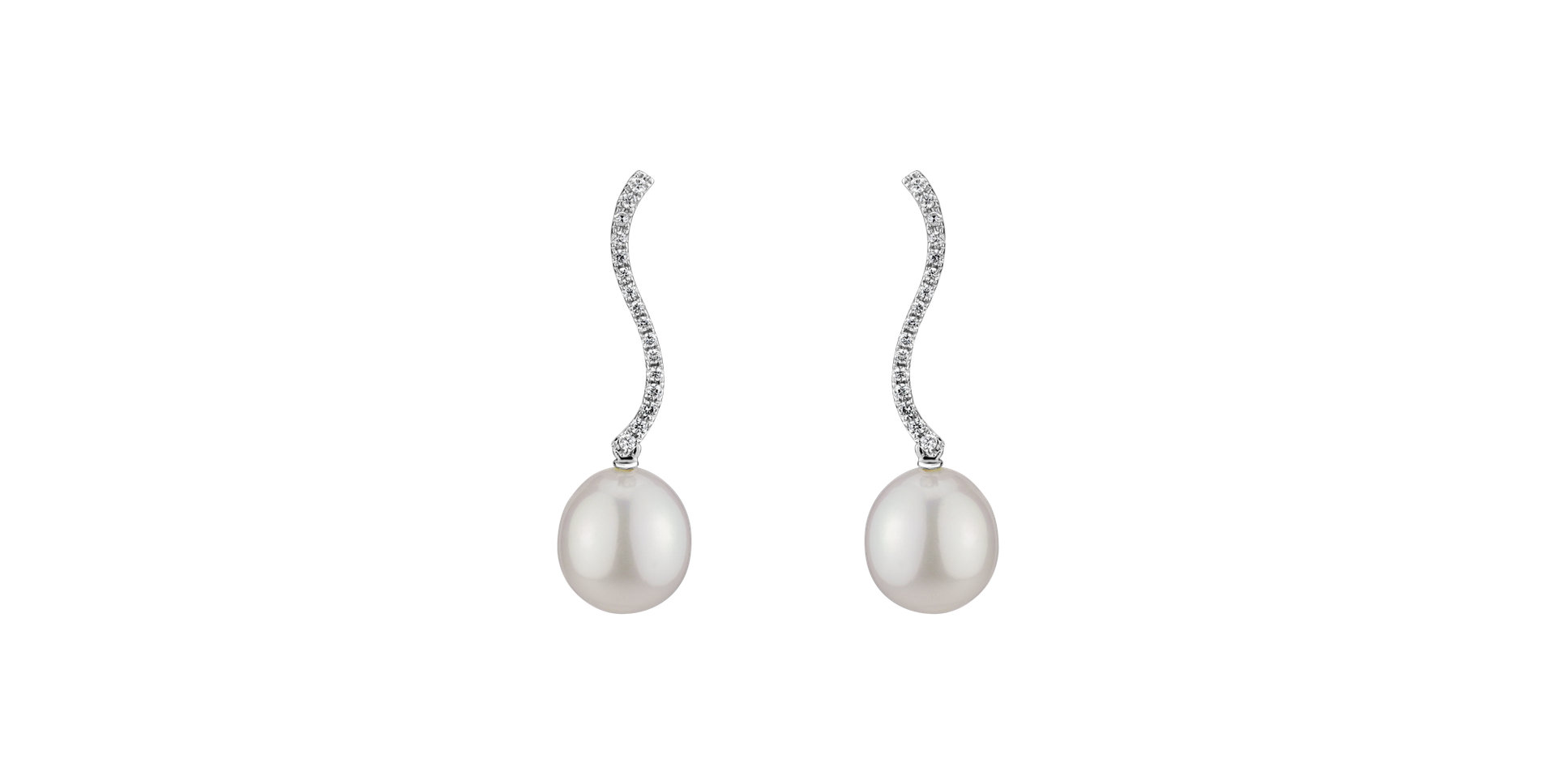 Diamond earrings with Pearl See Sea