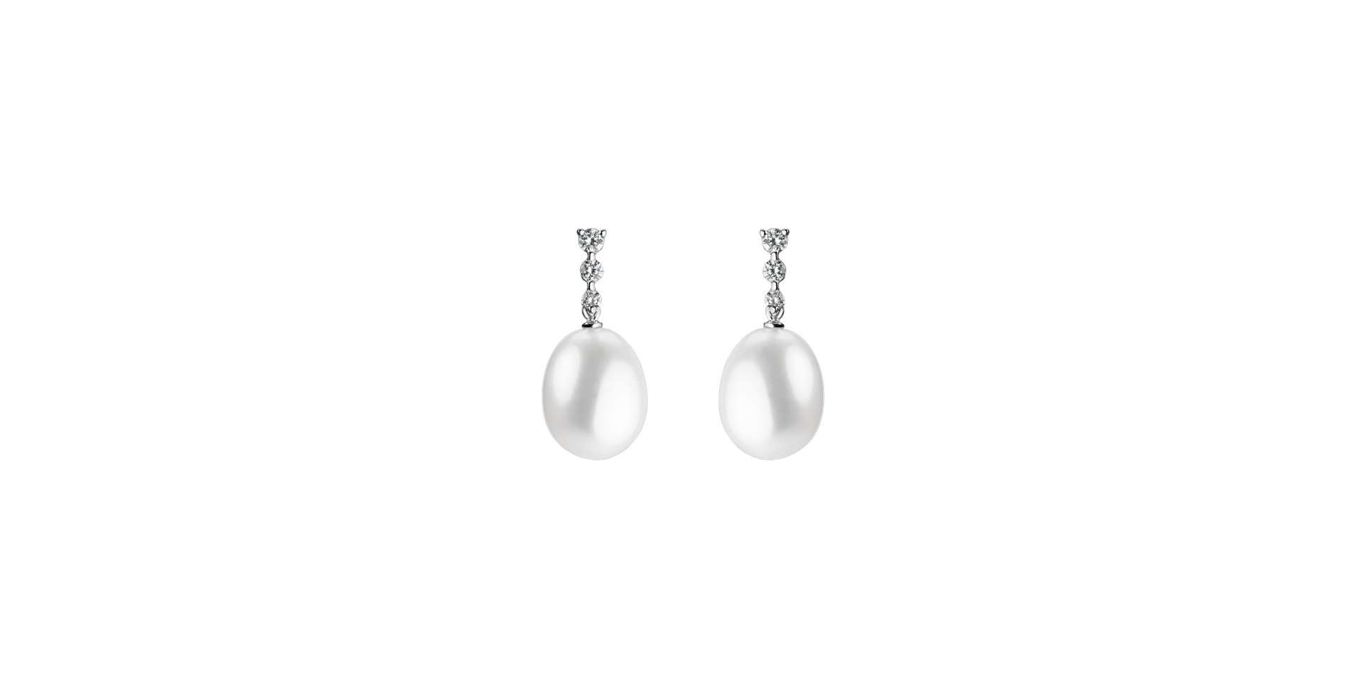 Diamond earrings with Pearl Shiny Treasure