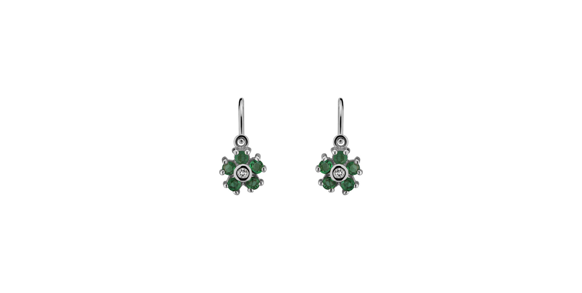 Children's diamond earrings and Emerald Diamond Emotion