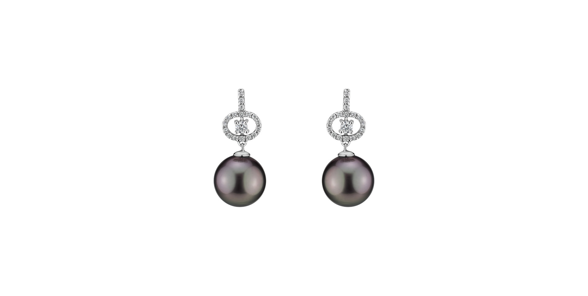 Diamond earrings with Pearl Living Deep