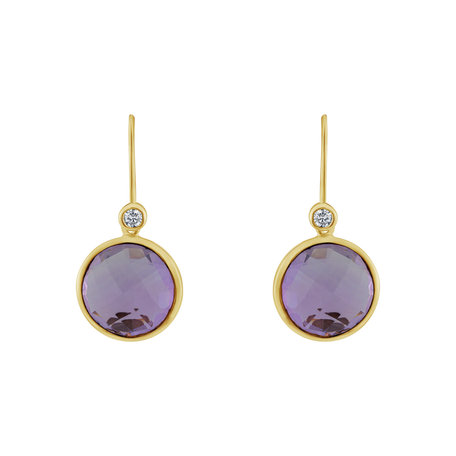 Diamond earrings with Amethyst Purple Divination
