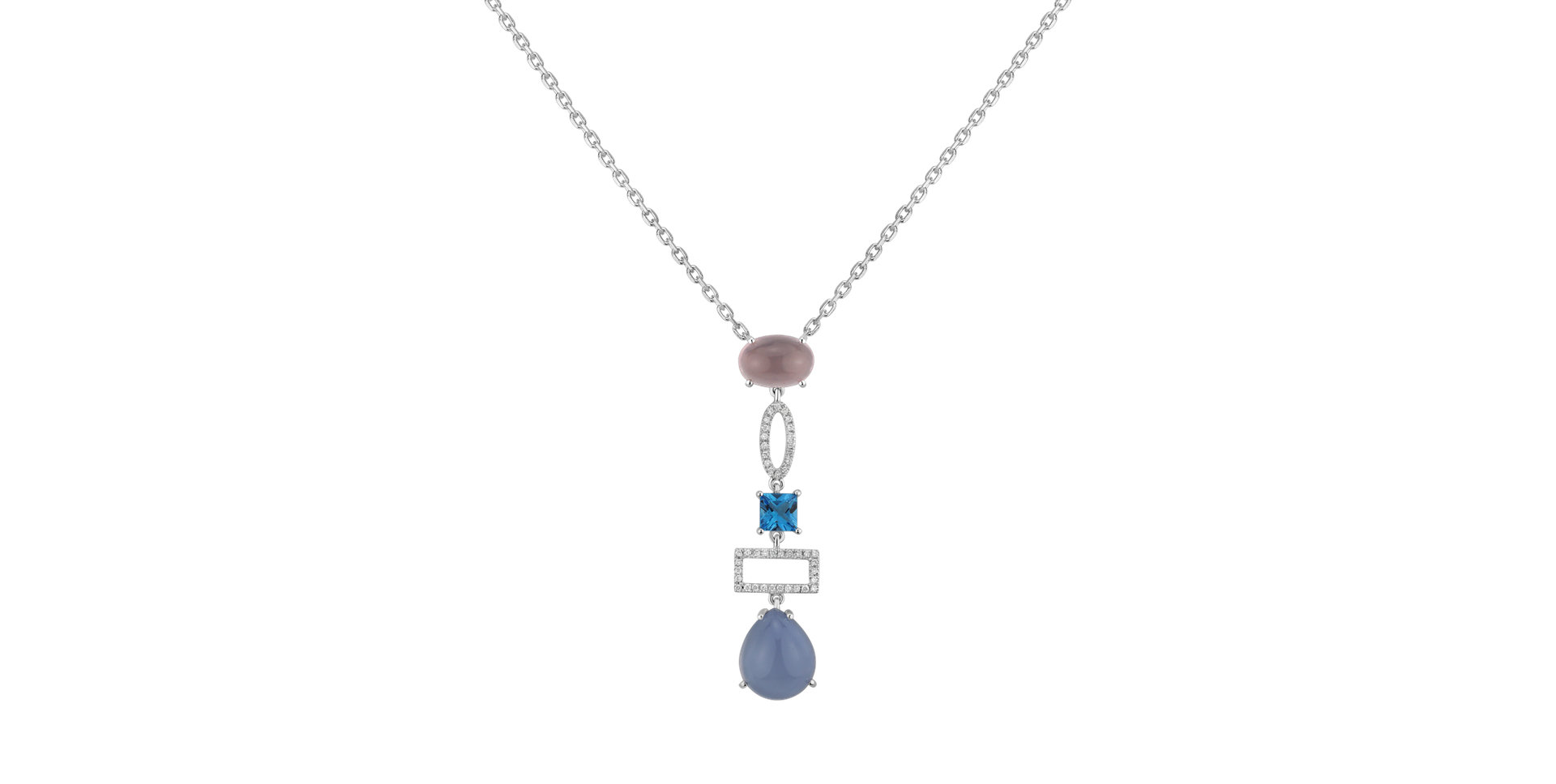 Diamond pendant with gemstones Abstract Performance