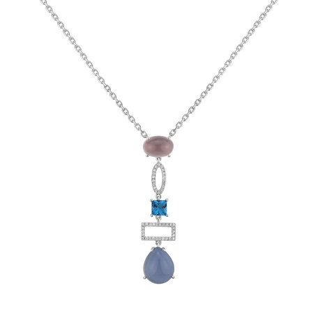 Diamond pendant with gemstones Abstract Performance