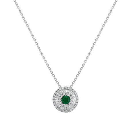 Diamond pendant with Emerald Tristana