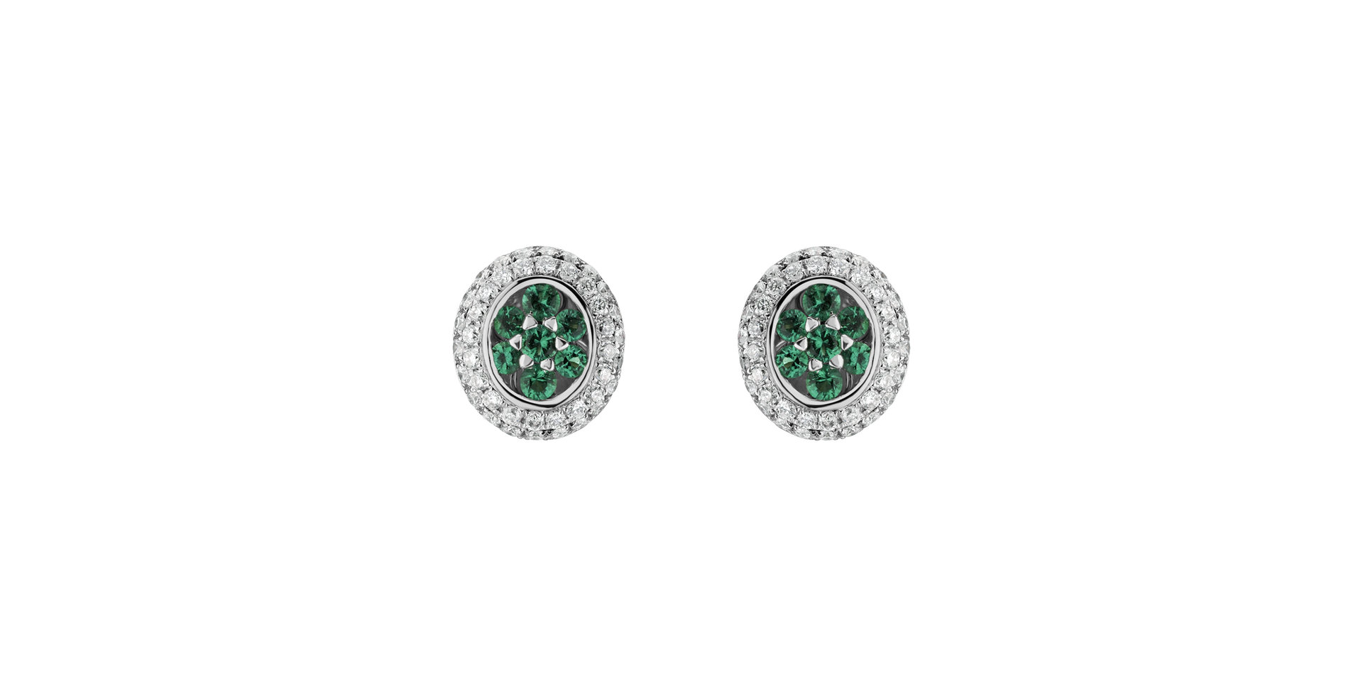 Diamond earrings and Emerald Savannah