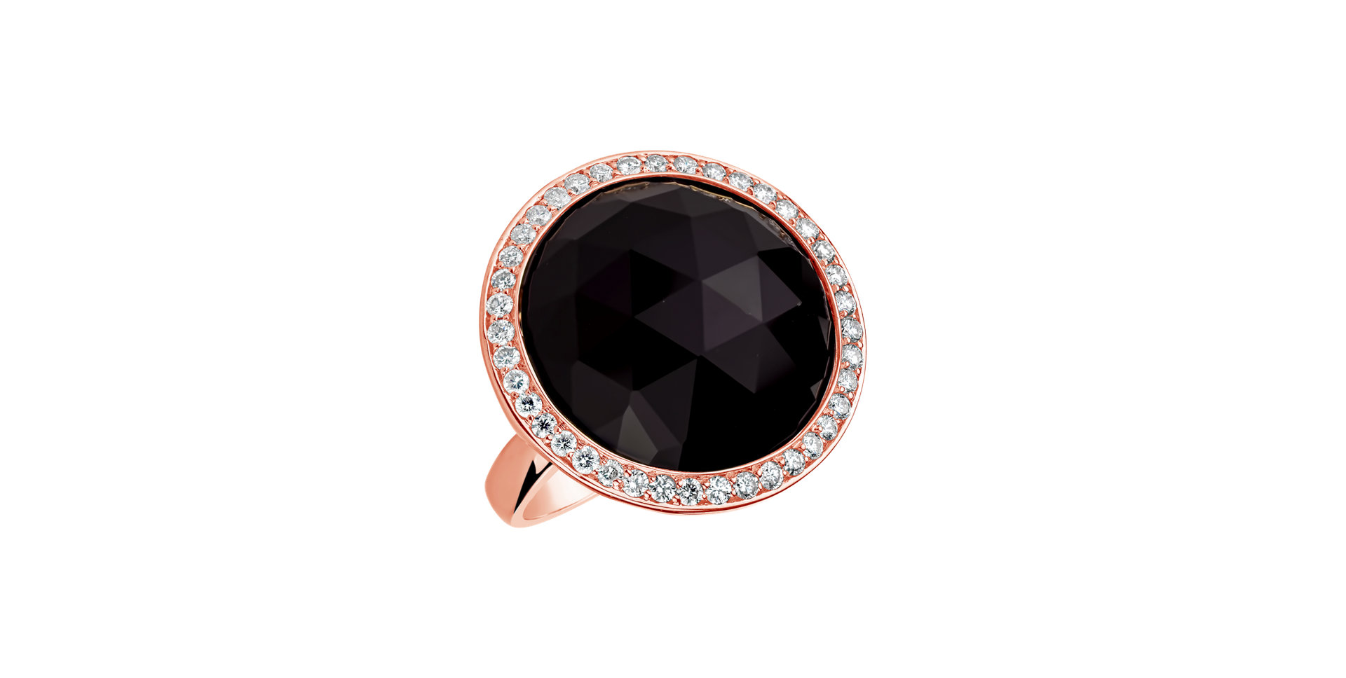 Diamond ring with Onyx Freccia