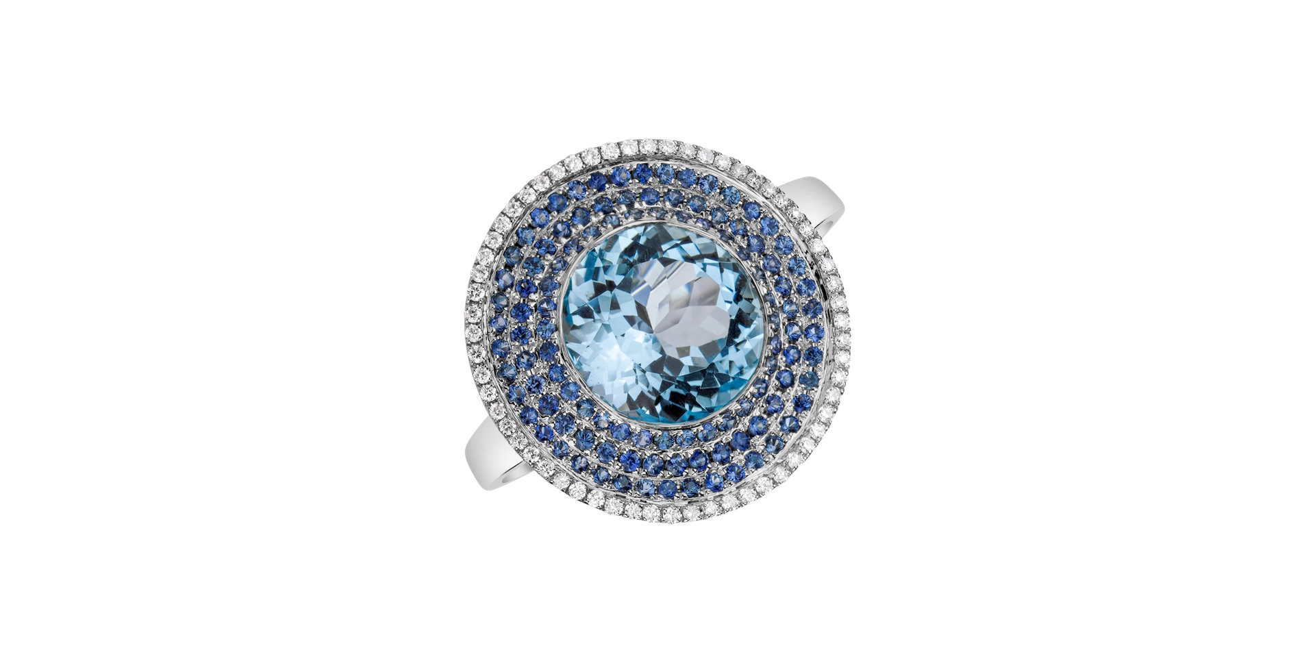 Diamond ring with Topaz and Sapphire Galaxy Treasure