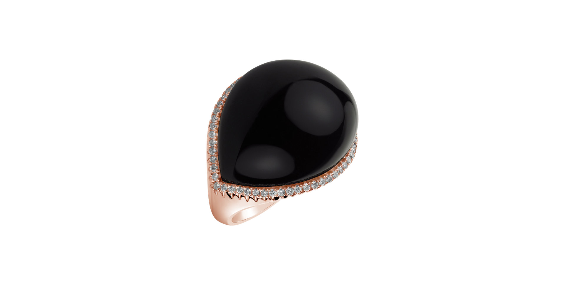 Diamond ring with Onyx Blossom Darkness