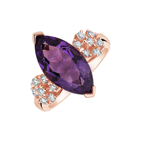 Diamond rings with Amethyst Bali