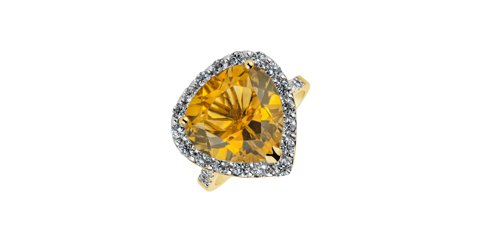 Ring with Citrine and diamonds Heavenly Love